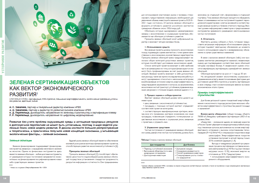 «Зеленая сертификация объектов как вектор экономического развития»