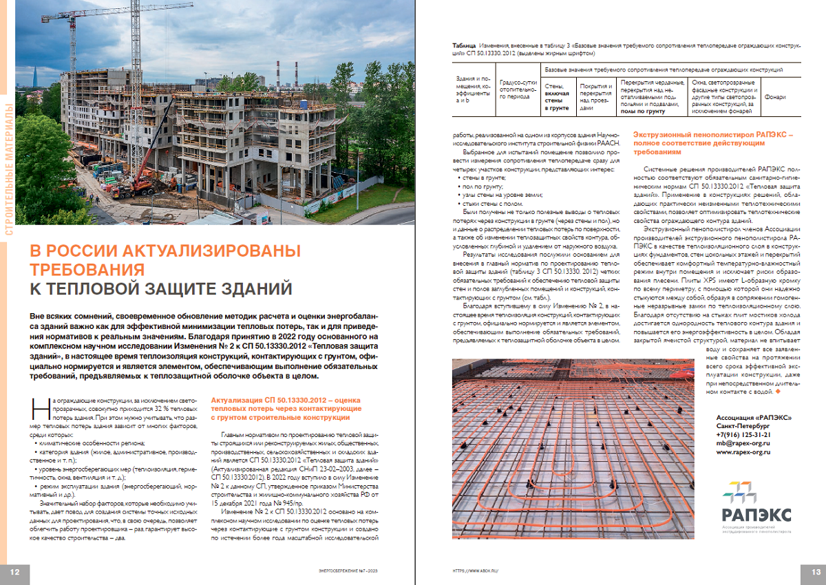 В России актуализированы требования к тепловой защите зданий