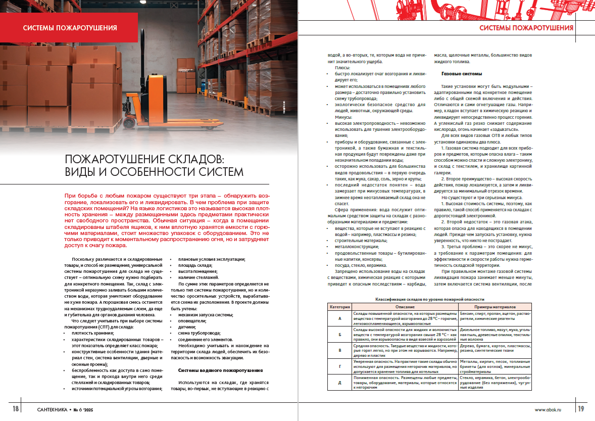 Пожаротушение складов: виды и особенности систем