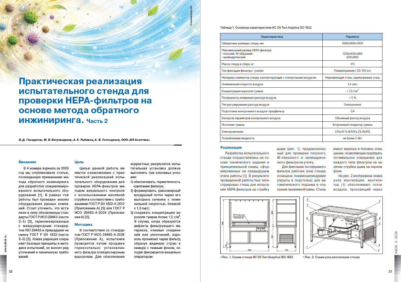 Практическая реализация испытательного стенда для проверки HEPA-фильтров на основе метода обратного инжиниринга. Часть 2