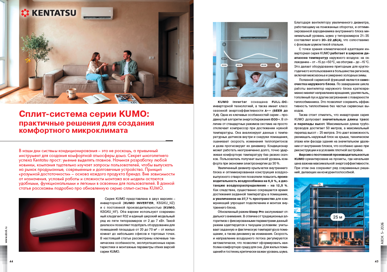 ​Сплит-система серии KUMO: практичные решения для создания комфортного микроклимата