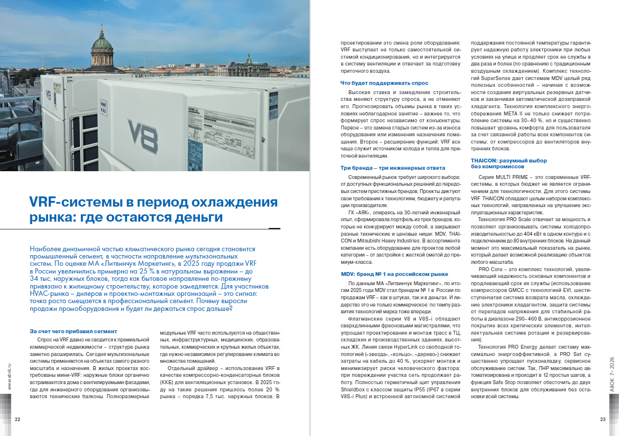 VRF-системы в период охлаждения рынка: где остаются деньги